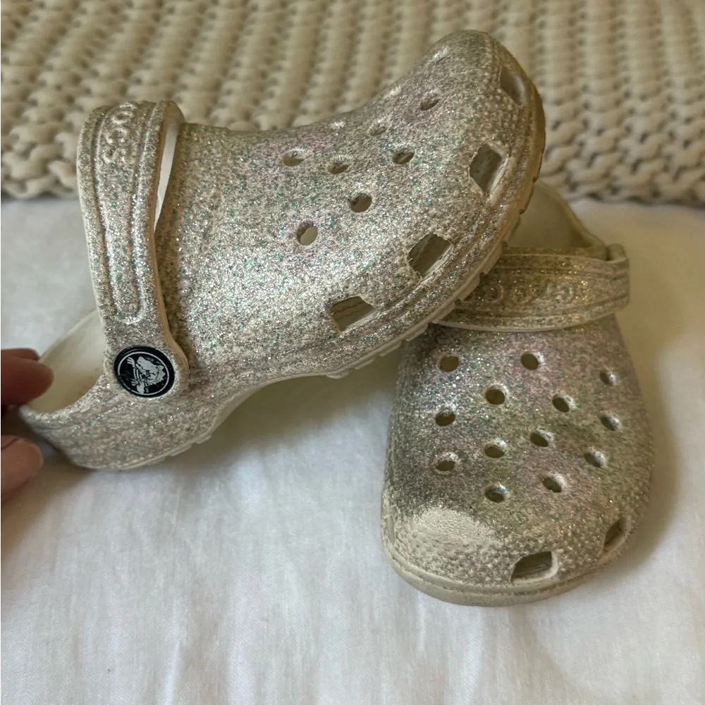Kids glitter crocs size 10